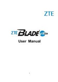 ZTE Blade V8 manual. Tablet Instructions.